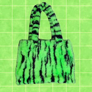 Bolso peluche verde 320bs