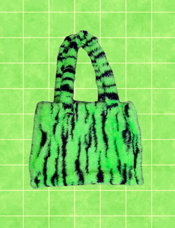 Bolso peluche verde 320bs