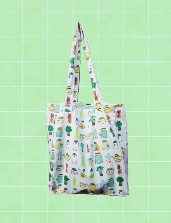 Tote bag frascos blanco 140bs